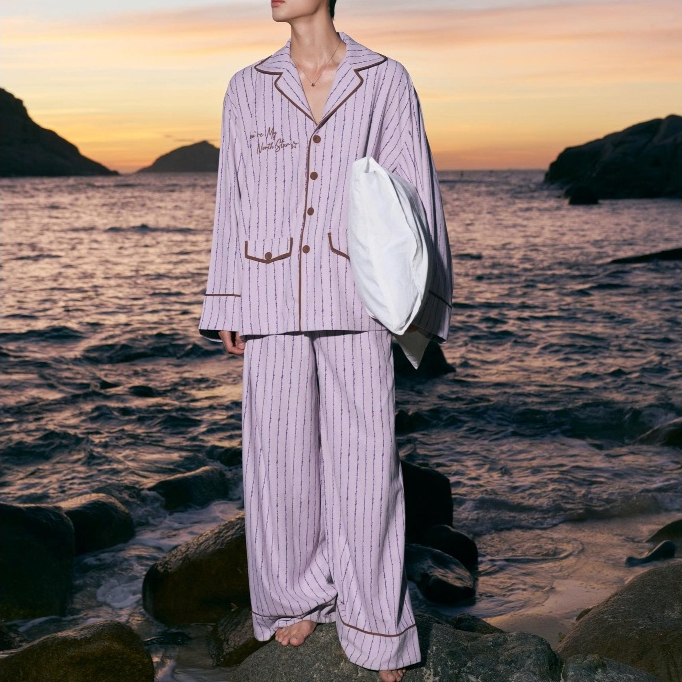 TINH HÀ "SAY HI" & TOHA HOMEWEAR | Bộ Pijama Nam Nữ NORTH STAR Màu Tím Lavender Nhẹ Nhàng, Dáng Dài Thoải Mái | BigBuy360 - bigbuy360.vn