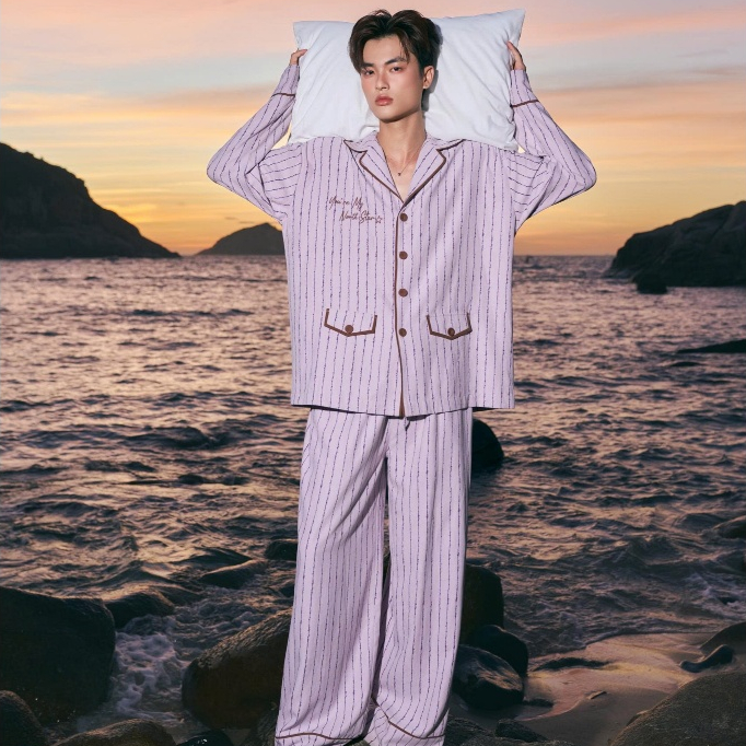 TINH HÀ "SAY HI" & TOHA HOMEWEAR | Bộ Pijama Nam Nữ NORTH STAR Màu Tím Lavender Nhẹ Nhàng, Dáng Dài Thoải Mái | BigBuy360 - bigbuy360.vn