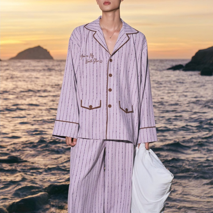 TINH HÀ "SAY HI" & TOHA HOMEWEAR | Bộ Pijama Nam Nữ NORTH STAR Màu Tím Lavender Nhẹ Nhàng, Dáng Dài Thoải Mái | BigBuy360 - bigbuy360.vn