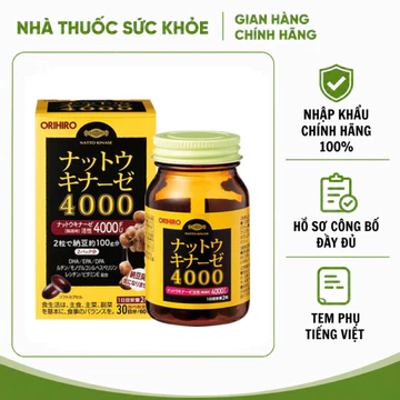 Nhập Khẩu Chính Hãng - Viên Uống Orihiro Nattokinase 4000FU Hỗ Trợ Tuần Hoàn Của Nhật Bản