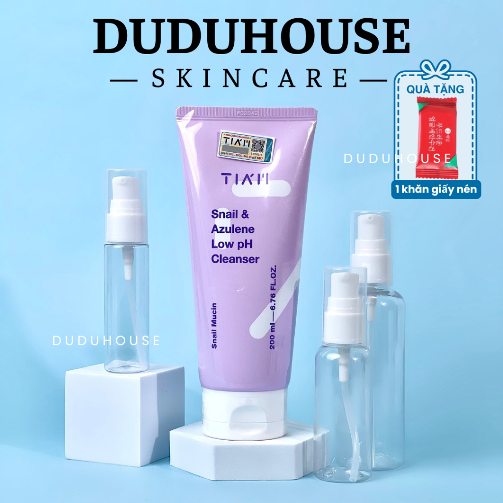 [HÀNG CÔNG TY] Sữa Rửa Mặt Tia'm Tiam Snail & Azulene Low PH Cleanser Ốc Sên Làm Dịu Cho Da Nhạy Cảm