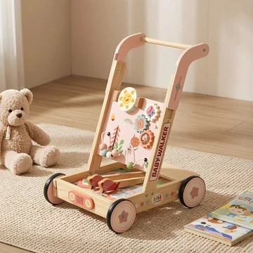 Xe Tập Đi Bằng Gỗ Cho Bé, Xe Đẩy Tập Đi Đa Năng, Gỗ Nguyên Khối, Hỗ Trợ Bé Tập Đi