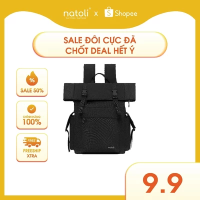 Balo chống nước du lịch thương hiệu NATOLI chất vải canvas nhiều ngăn cao cấp BST FOLD BACKPACK B10
