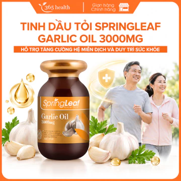 Viên Uống Tinh Dầu Tỏi SpringLeaf Garlic Oil 3000mg (Hộp 360 viên) Hỗ Trợ Tăng Cường Hệ Miễn Dịch