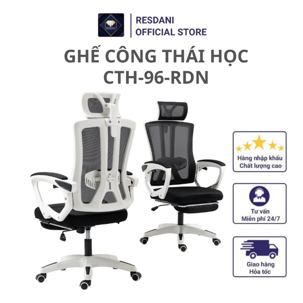 Ghế Chân Xoay Văn Phòng , Làm Việc Siêu Tiện Ích, Tay Cầm Nâng Hạ CTH-96-RDN Resdani | BigBuy360 - bigbuy360.vn