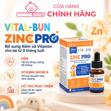 Kẽm Nước Vital-Bun Zinc Pro Cho Bé 0M+ Hỗ Trợ Bổ Sung Kẽm