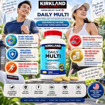 Phức Hợp Vitamins & Khoáng Chất Tổng Hợp Trong 1 Viên Kirkland Signature Daily Multi Vitamin & Minerals - Hộp 500 viên