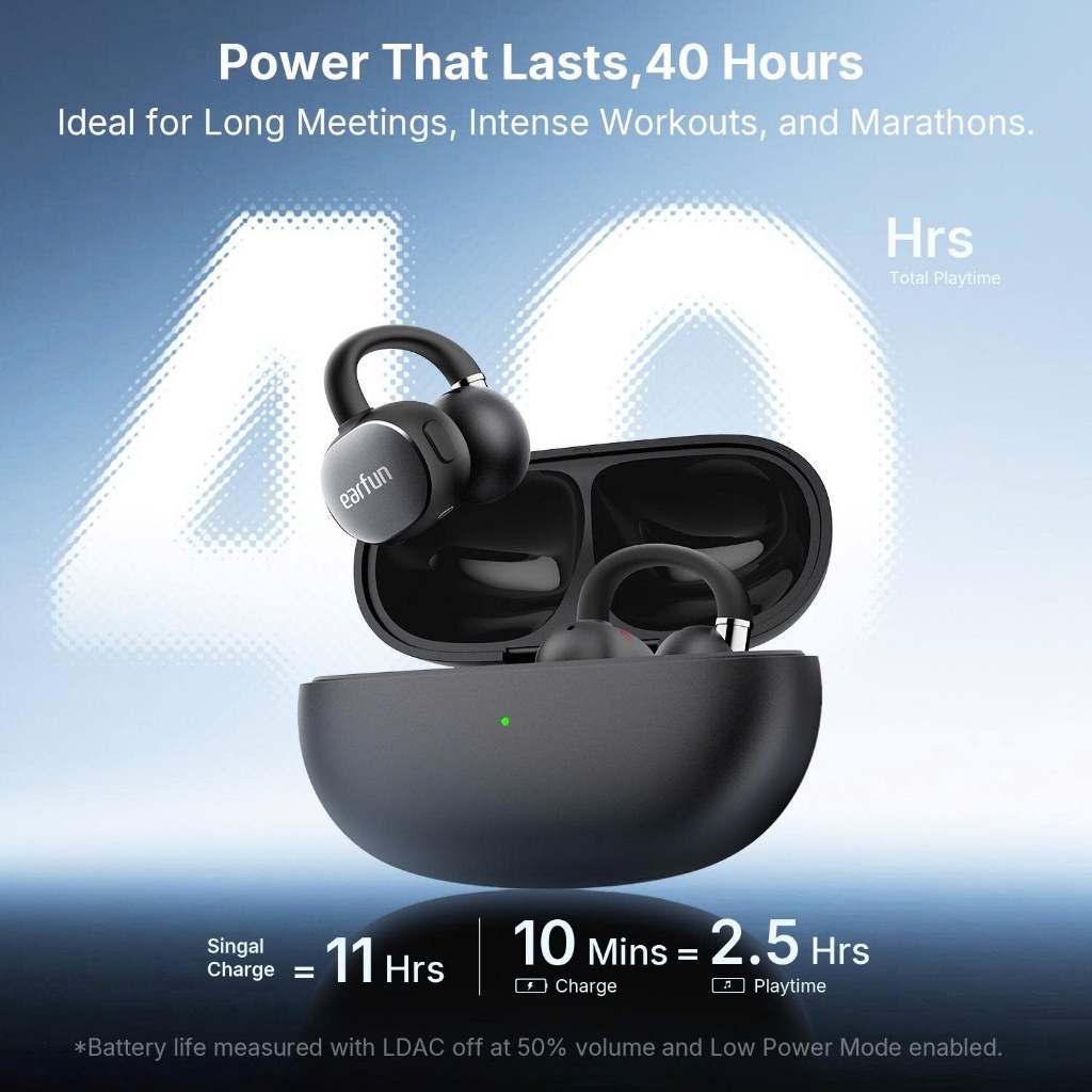 Tai nghe Bluetooth Earfun Clip 2 (Open-Ear) Bluetooth 6.0, Hi-Res LDAC, Pin 40h, Dịch thuật AI | BigBuy360 - bigbuy360.vn