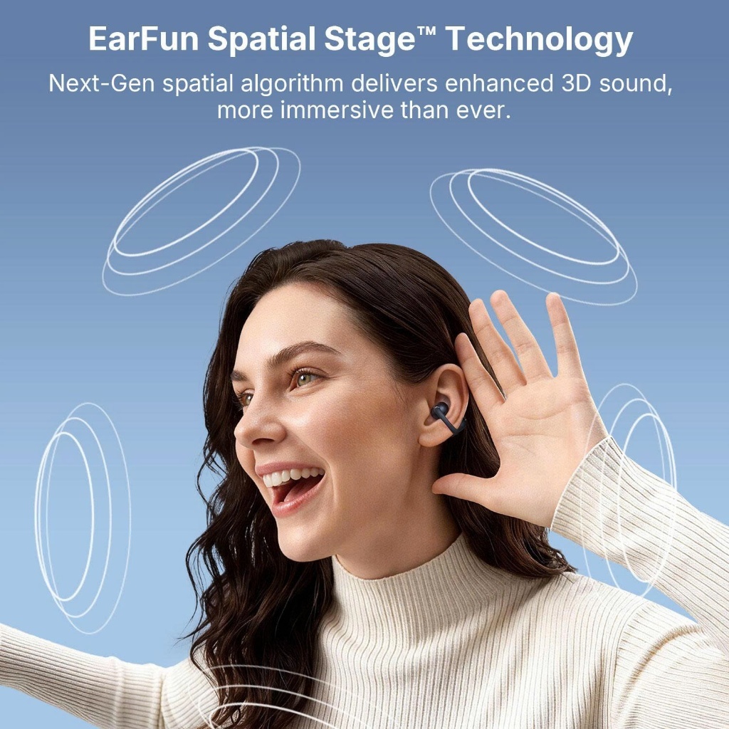 Tai nghe Bluetooth Earfun Clip 2 (Open-Ear) Bluetooth 6.0, Hi-Res LDAC, Pin 40h, Dịch thuật AI | BigBuy360 - bigbuy360.vn
