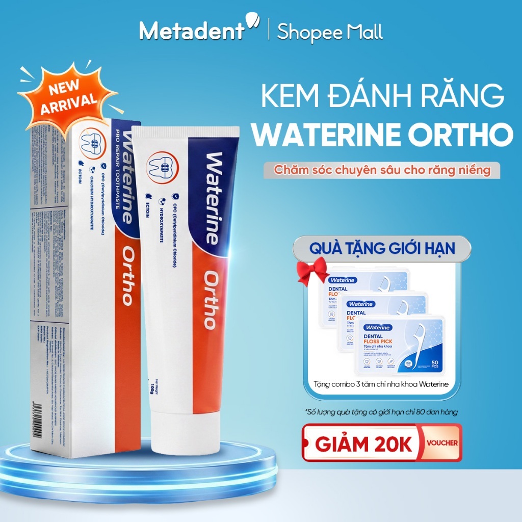 Kem Đánh Răng Waterine Ortho Cho Người Niềng Răng - Hỗ Trợ Bảo Vệ Men Răng, Ngừa Mảng Bám
