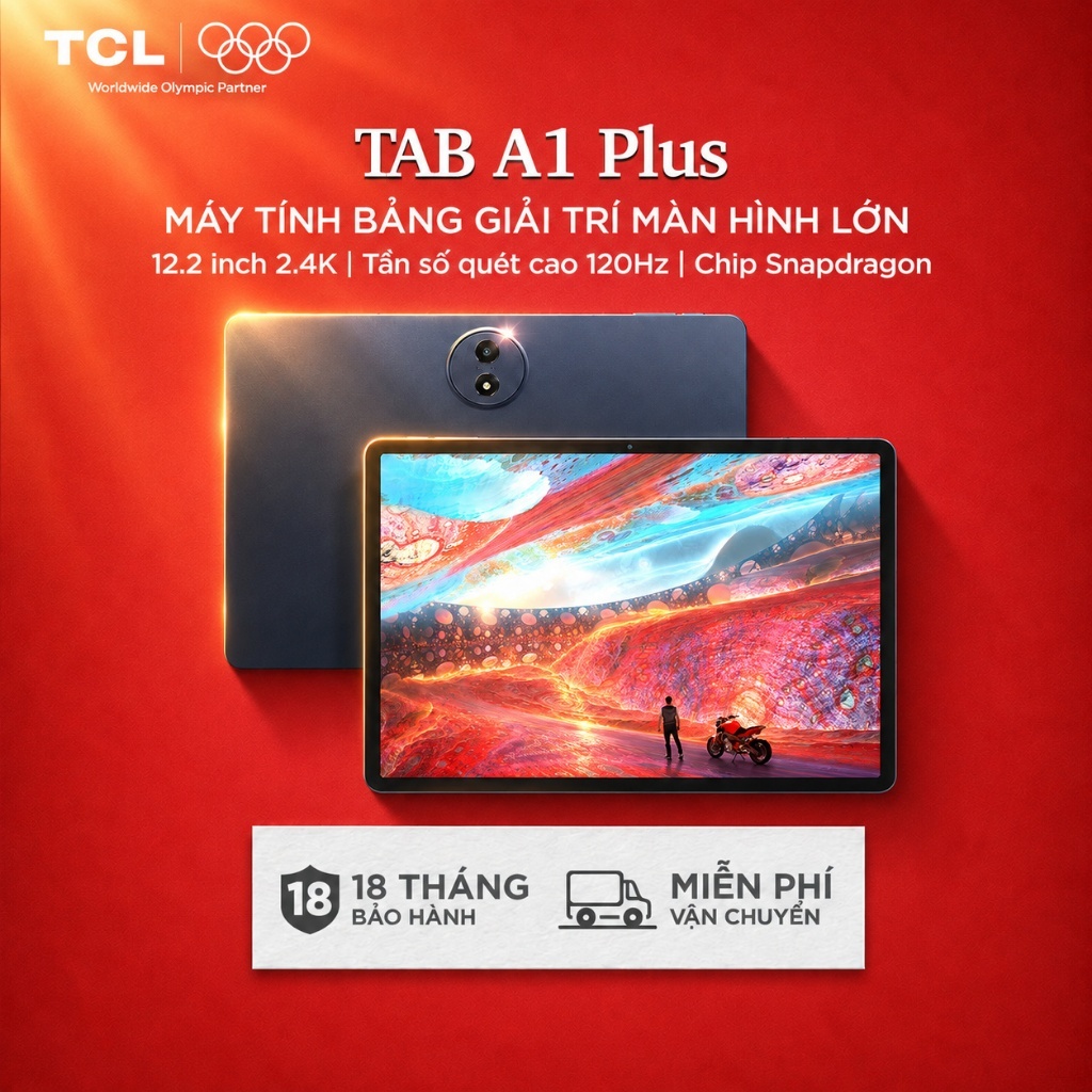 【Deal chớp nhoáng】【Máy Tính Bảng Giải Trí】Màn Hình Lớn 12.2 inch 2.4K Sắc Nét, TCL A1 Plus Tần Số Quét Siêu Cao 120Hz