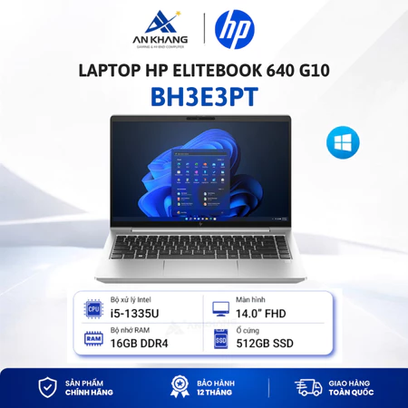Laptop HP EliteBook 640 G10 BH3E3PT | Core i5-1335U | RAM 16GB DDR4 | SSD 512GB | Iris Xe | 14" FHD IPS | Win11 | Bạc
