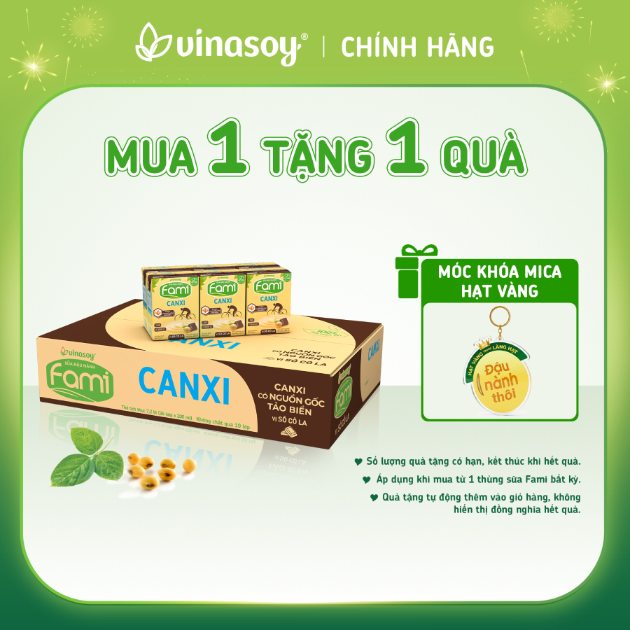 Thùng sữa đậu nành Fami Canxi Vị sô cô la