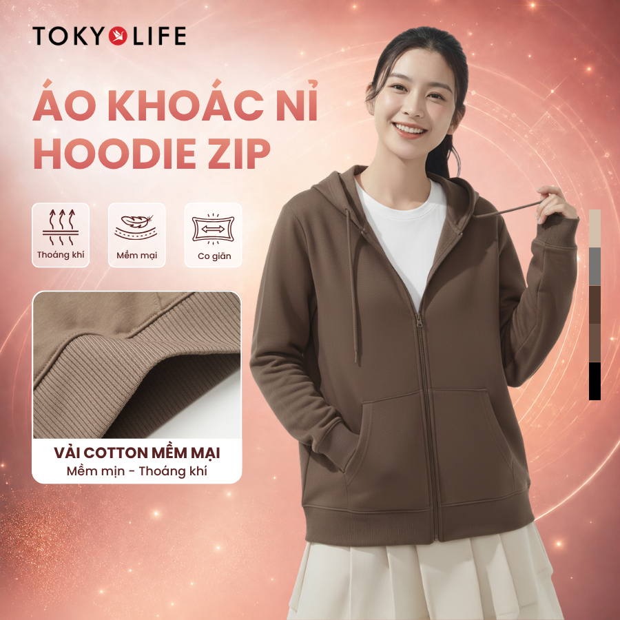 [THU ĐÔNG 2026] Áo khoác nỉ đa năng thời trang TOKYOLIFE chất nỉ mềm mại tạo cảm giác ấm áp và thoải mái khi mặc 4000413