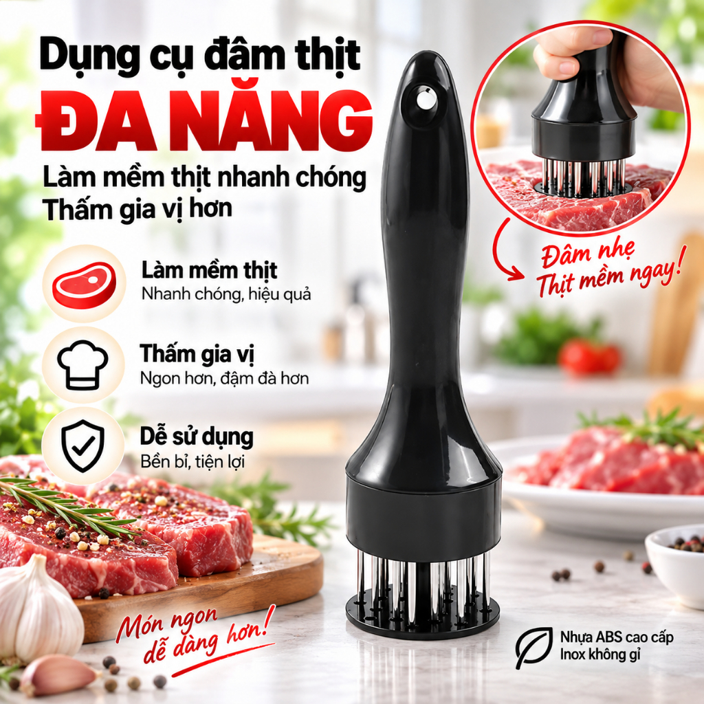 Dụng Cụ Châm Bì, Dằm Làm Mềm Thịt Lợn,  Cây Châm Thịt, Làm Mềm Thịt, Xăm Đâm Bì Tiện Lợi Dễ Sử Dụng