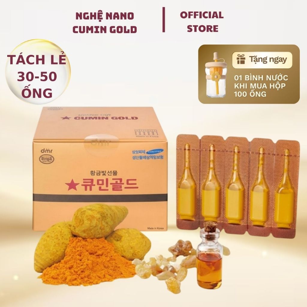 Nghệ Nano Curcumin Gold Hàn Quốc 100 Ống đẹp da, giữ dáng, chống lão hóa CHÍNH HÃNG