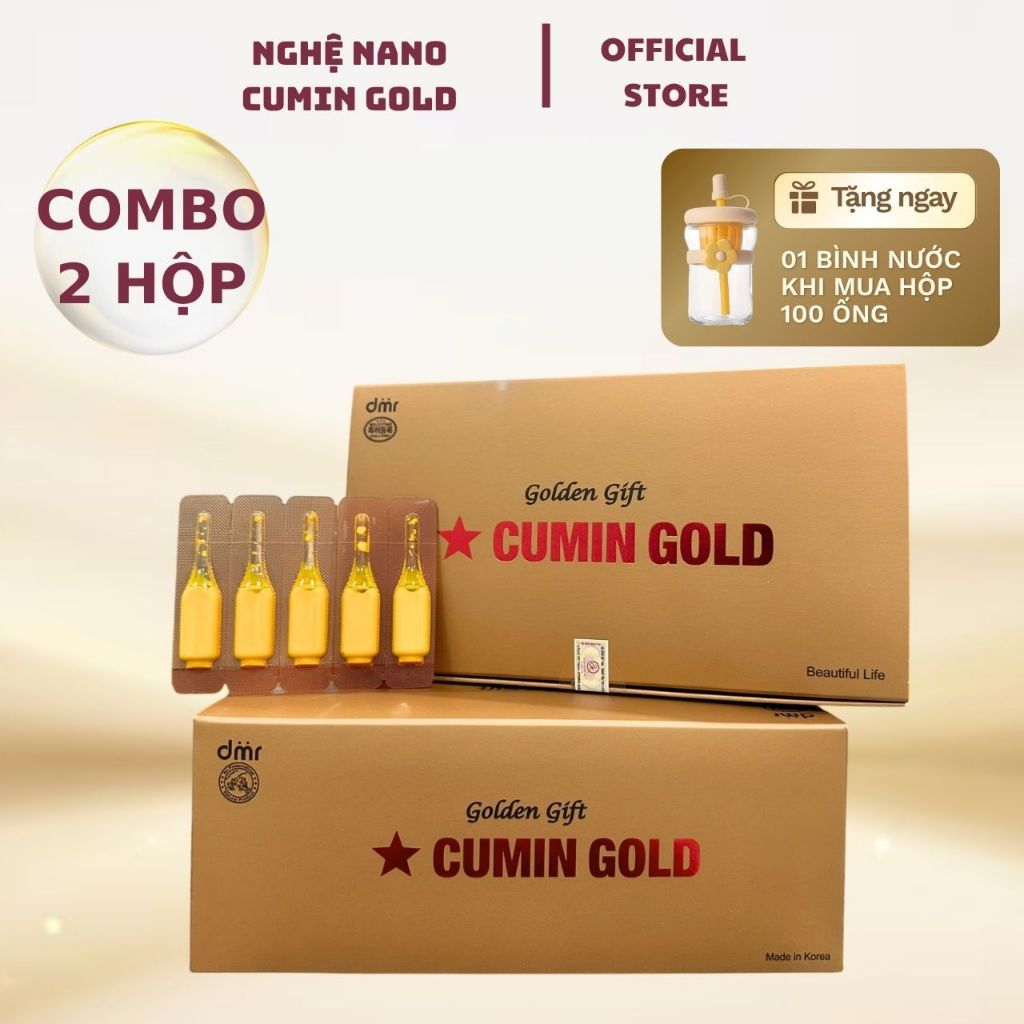 Combo 2 Hộp Tinh Chất Nghệ Nano Curcumin Gold Hàn Quốc Hỗ Trợ Làm Đẹp Tăng Cường Sức Đề Kháng