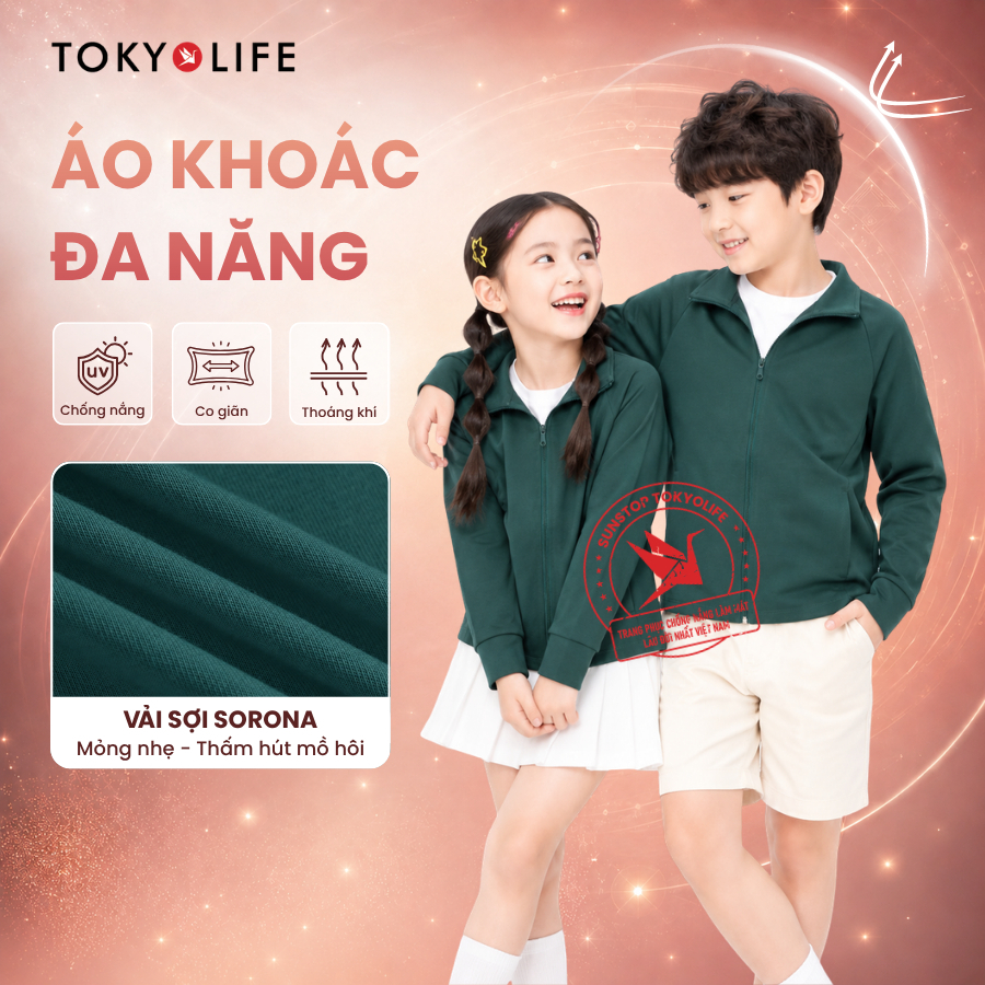 Áo khoác chống nắng đa năng đi học trẻ em TOKYOLIFE 40006069