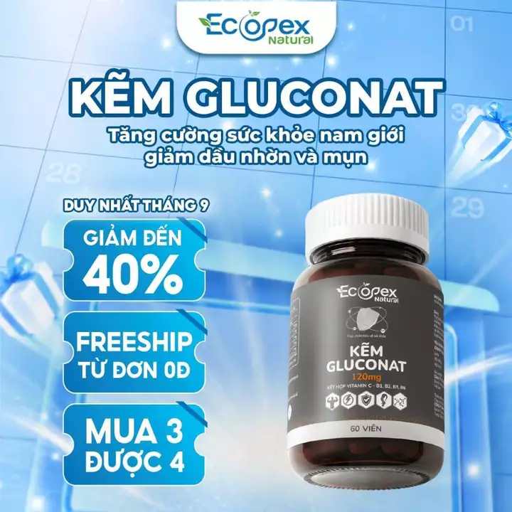 Kẽm Ecopex + Multivitamin: Bổ Sung Vi Chất, Tăng Cường Sức Khỏe, Giảm Mệt Mỏi Căng Thẳng, Hỗ Trợ Giảm Mụn