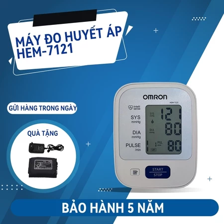 Omron Máy đo huyết áp HEM-7121| Hành 5 Năm|có thể sạc lại|Tiếng Việt