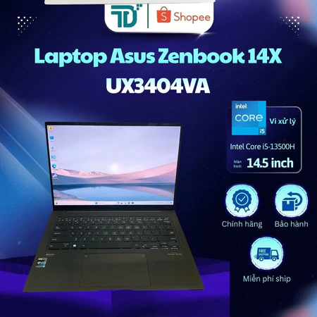 Laptop Asus Zenbook 14X UX3404VA i5-13500H/8/512GB 14.5 inch 2.8K OLED 120Hz Touch Xanh - Laptop cũ