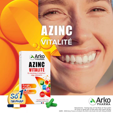 [TH] Vitamin tổng hợp Pháp Arkopharma tăng cường sức khoẻ, vitamin tổng hộp cho bầu - TPBVSK AzinC Vitalite (60v)