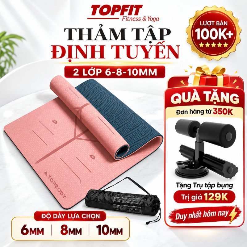 Thảm Tập Yoga Định Tuyến Topbody Topfit TPE Chống Trượt