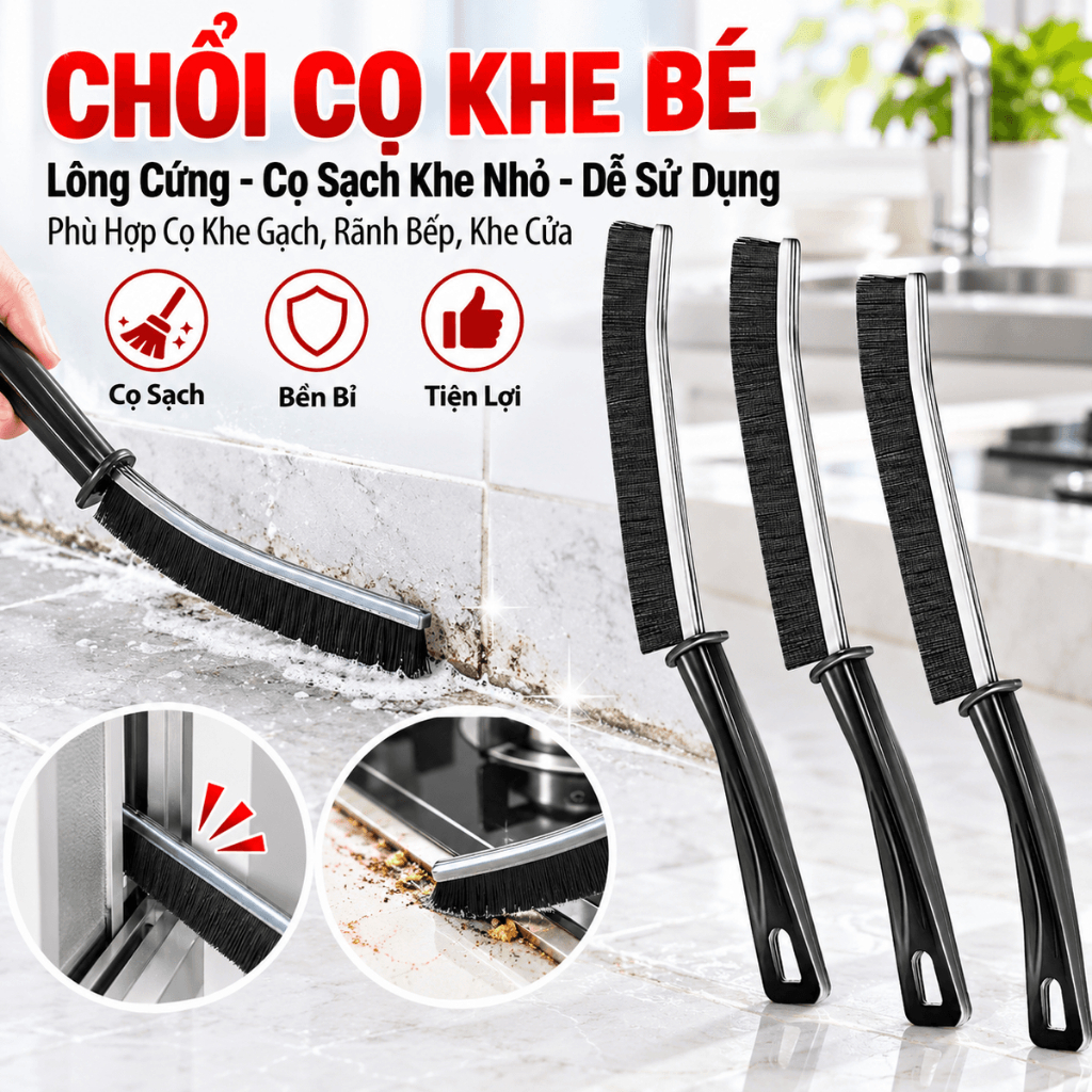 [COMBO 10] Bàn Chải Cọ Khe Rãnh, Ngóc Ngách Cán Dài Đa Năng