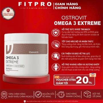 Viên Dầu Cá Ostrovit Omega 3 Extreme, Dầu Cá Siêu Cô Đặc, Bổ Sung 1000mg Dầu Cá, DHA và EPA Cao
