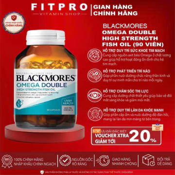 Viên Dầu Cá Omega 3 Blackmores Omega Double High Strength Fish Oil, Dầu Cá Cô Đặc Tinh Khiết