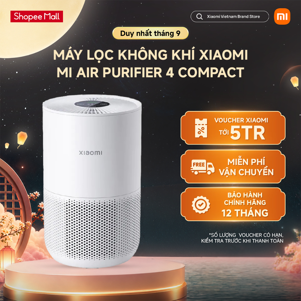 Máy lọc không khí Xiaomi Smart Air Purifier 4 Compact / Lọc bụi mịn 2.5pm - Bảo hành chính hãng 12 tháng