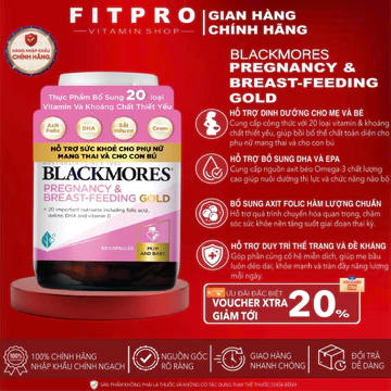 Vitamin bầu Blackmores Pregnancy & Breast-Feeding Gold 60 Viên, Bổ Sung Vitamin Mẹ Bầu & Cho Con Bú