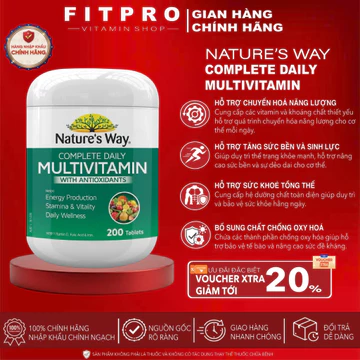Vitamin Tổng Hợp Nature’s Way Complete Daily Multivitamin, Bổ Sung Vitamin & Khoáng Chất Hàng Ngày