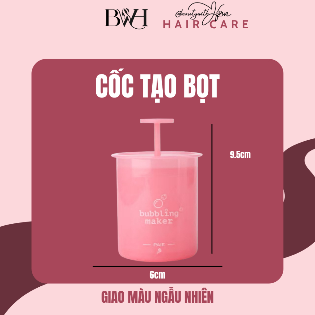 Cốc tạo bọt mịn dầu gội sữa tắm sữa rửa mặt @beautywithHan ( giao màu ngẫu nhiên )