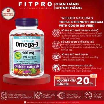 Webber Naturals Triple Strength Omega3 Coq10 (80 Viên), Hỗ Trợ Duy Trì Sức Khỏe Tim Mạch Và Trí Não
