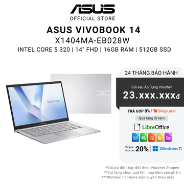 Laptop ASUS Vivobook 14 X1404MA-EB028W Core 5 320 | 16GB | 512GB | Intel XE3 Graphic | 14" | Win 11