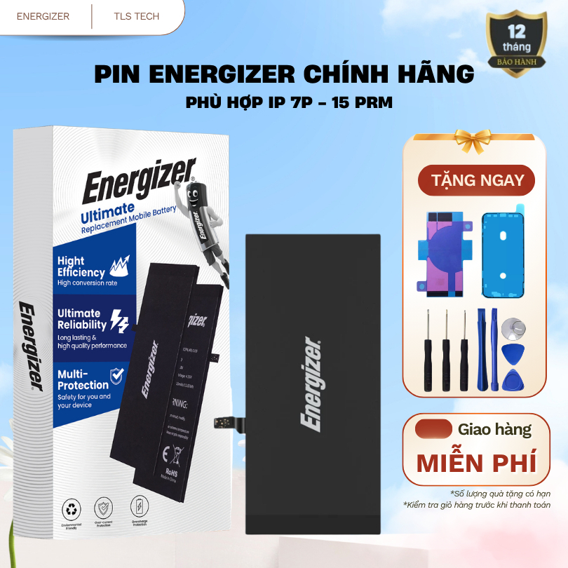 [HÀNG CHÍNH HÃNG] PIN ENERGIZER dung lượng chuẩn/cao cho IP 7 - 15 Pro Max chống quá nhiệt, đoản mạch,sạc và xả quá mức