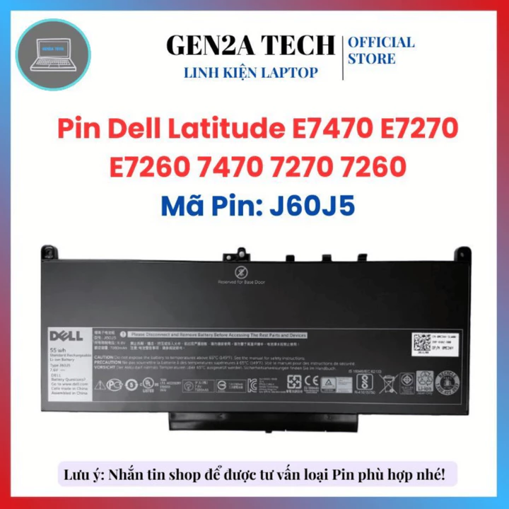 Pin Dell J60J5 ZIN, Pin Dell Latitude E7470 E7270 E7260 7470 7270 7260, Pin Dell 7CJRC MC34Y 242WD GG4FM PDNM2 7CJRC