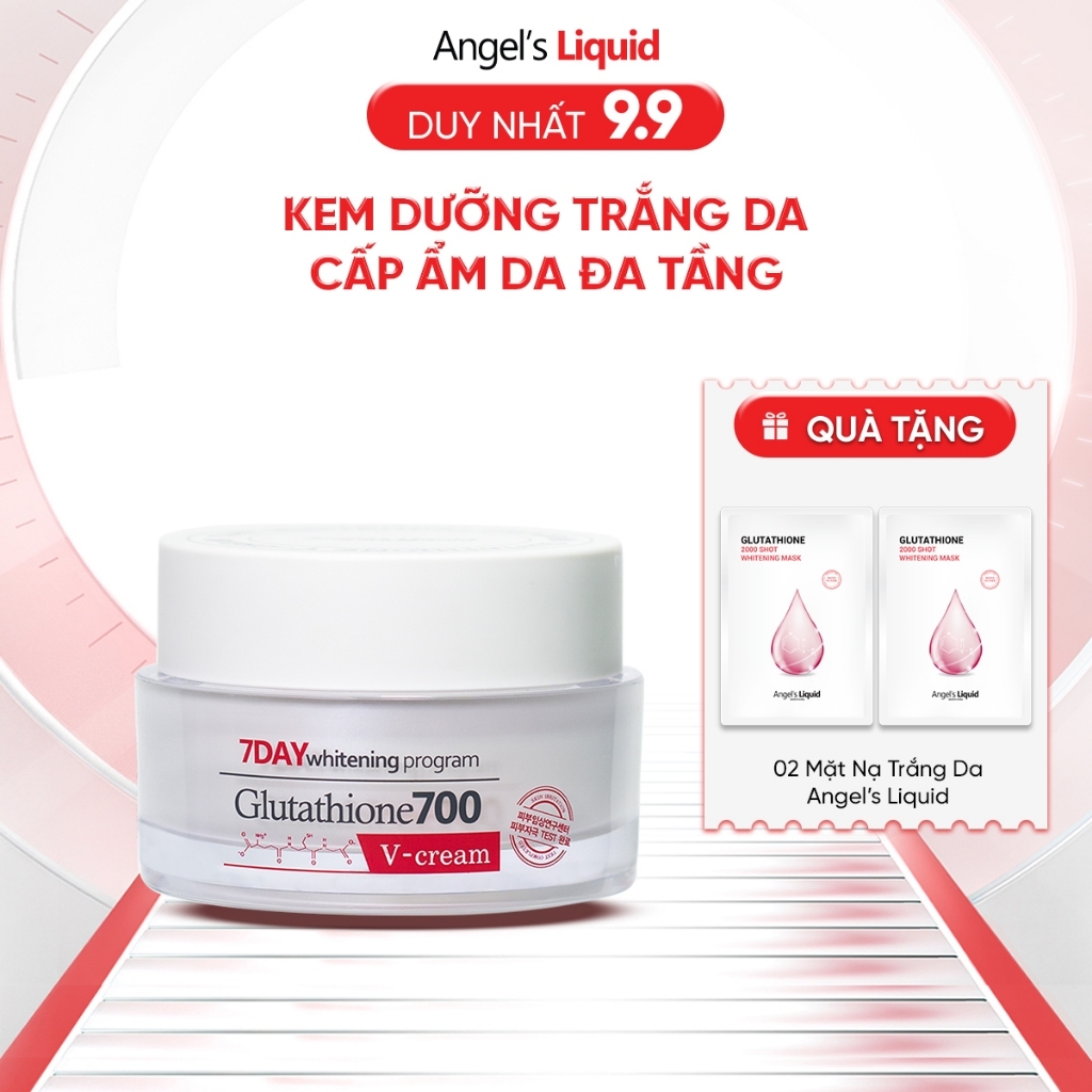 7 day whitening program glutathione 700 v cream Kem Dưỡng Trắng Da Cấp Ẩm Đa Tầng Angel's Liquid V-Cream 50ml clinical skincare how to properly inject Choose your pack:Pack of 1 (15 Tablets)
