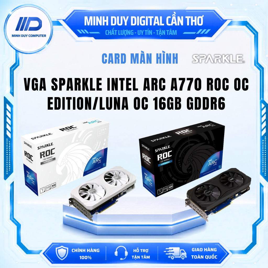 CARD MÀN HÌNH SPARKLE INTEL ARC A770 ROC OC EDITION / LUNA OC 16GB GDDR6 - HÀNG CHÍNH HÃNG - BẢO HÀNH 3 NĂM