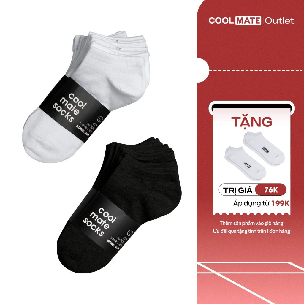 [MUA 10 TẶNG 1] Combo 5 hoặc 10 Đôi Tất Nam Coolmate Basics Thoáng Khí,Khử Mùi