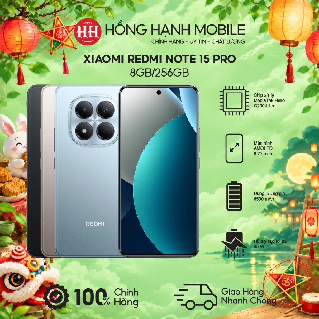 Điện Thoại Xiaomi Redmi Note 15 Pro 8GB/256GB - Hàng Chính Hãng