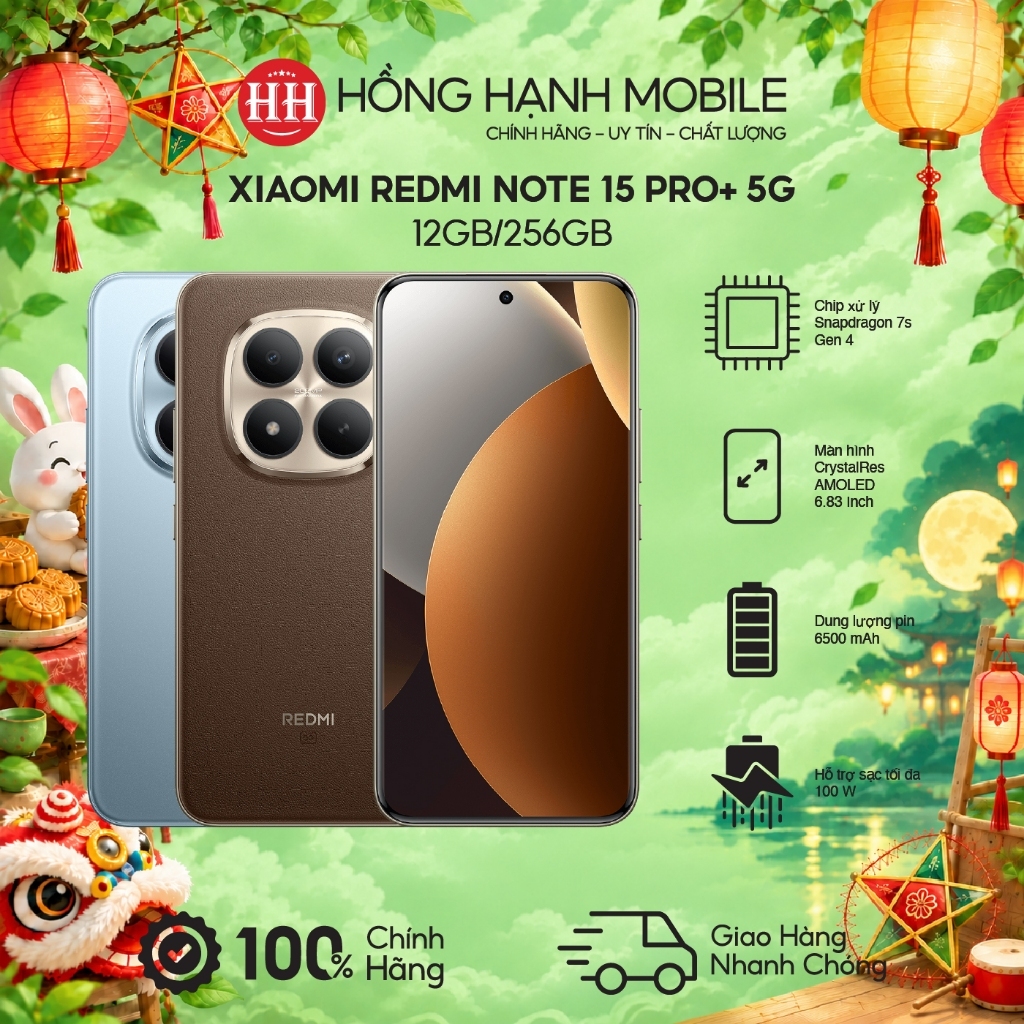 Điện Thoại Xiaomi Redmi Note 15 Pro+ 5G 12GB/256GB - Hàng Chính Hãng