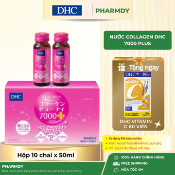 [CHÍNH HÃNG] Nước uống Collagen Nước DHC Collagen Beauty 7000 Plus 50ml x 10 Lọ - Pharmdy