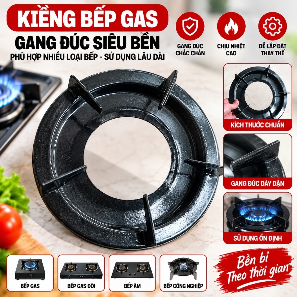 (COMBO 2) KIỀNG CHO BẾP GAS DƯƠNG - Chất Liệu Inox TIỆN LỢI - Kiêng chống gỉ, Chắn Gió Bếp Gas Chống Tỏa Nhiệt,Tiết Kiệm