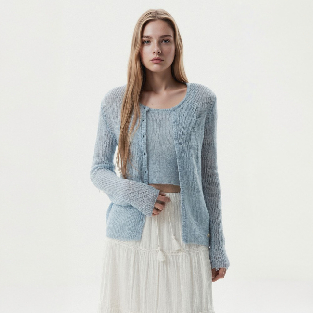 Áo Cardigan WHO.A.U Bustier Layered Cardigan_WHCKGB966F