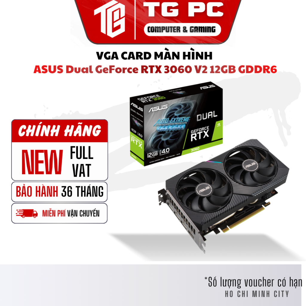 [NEW FULL VAT] VGA CARD MÀN HÌNH ASUS Dual GeForce RTX 3060 V2 12GB GDDR6 - BẢO HÀNH 36 THÁNG | BigBuy360 - bigbuy360.vn