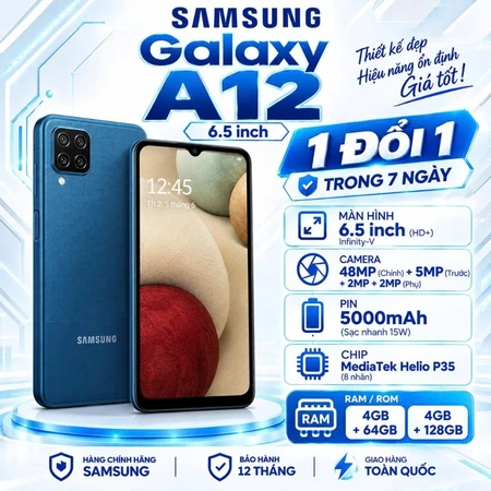 📱 SAMSUNG A12 4GB/128GB – MÁY CŨ 91–95%