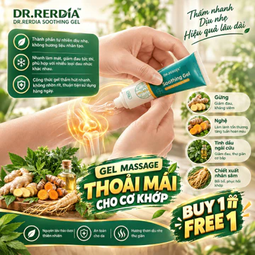 [MUA 1 TẶNG 1] Dr. Rerdia Soothing Gel - Gel Xoa Bóp Cơ Khớp 30g Hỗ Trợ Giảm Nhức Mỏi Vai Gáy Đau Lưng Đau Khớp