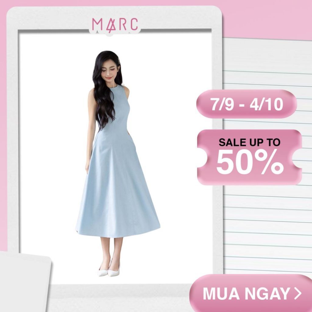 MARC FASHION Đầm Midi Sát Nách Cơ Bản - FADD102511